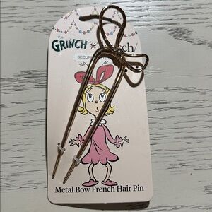 Grinch x Kitsch Gold Metal Bow French Hair Pin